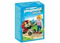 Конструктор Playmobil Мама с близнецами в коляске (Mother with Twin Stroller), арт.5573