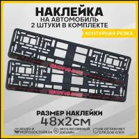 Наклейки на авто для тюнинга на рамку номеров READY TO RACE 48х2 см 2 шт