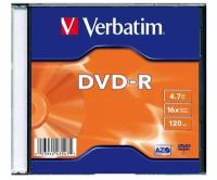 Диск DVD-R Verbatim 4.7Gb 16x Slim case (20шт) (43547)