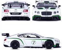 Машинка металлическая Автопанорама 1:32, Bentley Continental GT3, белый, инерция, свет, звук (JB1251315)