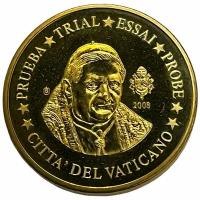 Ватикан 50 евроцентов 2008 г. (Всадник) Specimen (Проба)