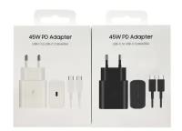 Сетевое зарядное устройство для Samsung с поддержкой быстрой зарядки / Адаптер питания Super Fast Charging 45W + кабель USB Type-C / White