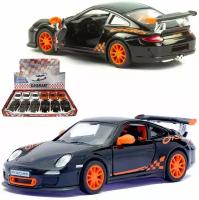 Металлическая машинка игрушка 1:36 2010 Porsche 911 GT3 RS (Порше) 12.5 см., инерционная / Черный