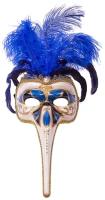 Венецианская карнавальная маска "Капитан", маска Скарамуччи (Скомороха), аксессуар Дзанни