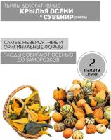 Тыквы Декоративные Крылья осени 8шт семян и Тыква Сувенир, смесь 2г семян