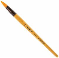 Кисть пифагор, синтетика, круглая, № 10, деревянная лакированная ручка, с колпачком, пакет с подвесом, 200850