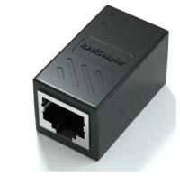 Модуль RJ-45 (F) <-> RJ-45 (F), FTP, проходной, ABS пластик, черный, кат. 5e VCOM