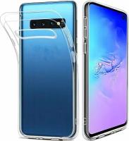 Силиконовый защитный чехол для телефона Samsung Galaxy S10 / Тонкий чехол на смартфон Самсунг Галакси С10 / Прозрачный