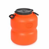 Канистра-бочка пластиковая Альтернатива Байкал, с крышкой и ручками, 40 л, оранжево-серая