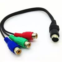 Переходник mini DIN 7 pin штекер - 3 RCA гнезда RGB