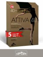 Колготки OMSA ATTIVA, 40 den, 5 шт., размер S, черный