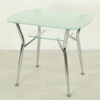 Стеклянный стол Квадро 32 матовый/хром (800х600)