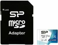 Карта памяти 64GB Silicon Power SP064GBSTXDU3V20AB Superior Pro A1 microSDXC Class 10 UHS-1 U3 100 МБ/с 80 МБ/с