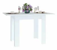 Стол обеденный раскладной ССО-1, цвет белый, ШхГхВ 80х60х77 см, разложенный 120х80х76 см, весь белый стол