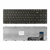 Клавиатура для ноутбука Lenovo Ideapad 100-15, 100-15IBY, B50-10, B5010 Series. Плоский Enter. Черная, с черной рамкой. 5N20H52634, 5N20H52646