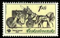 (1981-004) Марка Чехословакия "Почтовая карета 1830-1844 г." Музей почты 'Почтовые Транспортные С