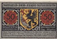 Германия (Веймарская Республика) Нойштеттин 50 пфеннигов 1922 г. (№1)