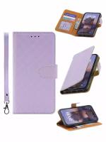 Чехол на Honor 9C, Huawei P40 Lite E Kruche Flip Royal view фиолетовый, книжка с карманом для карт, с магнитом для Хонор 9ц, с ремешком