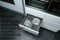 Лоток для хранения/сушки тарелок Teller (Plate) в выдвижной ящик кухни (фабрика Agoform, Германия), 54 х 47,3 х 5,8 см, для шкафа шириной 60 см, серый