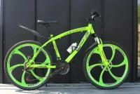 Велосипед Richiesto 24 колёса литые Алюминиевые диски Горный Взрослый Подростковый Спортивный, салатовый