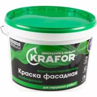 Краска водно-дисперсионная фасадная особопрочная Krafor, 14 кг, белая