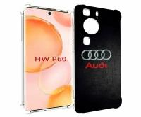 Чехол MyPads audi ауди 6 мужской для Huawei P60 задняя-панель-накладка-бампер