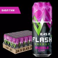 Flash Up Energy "Bubble Gum", энергетический напиток, 24 шт х 0.45 л, банка
