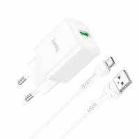 HOCO N26 Maxim single port QC3.0 charger set (Micro)(EU) White