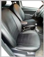 Чехлы на автомобильные сиденья из экокожи на Nissan Almera Classic 2006-2013 (спинка/сиденье сплошные, без горбов)