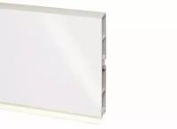 Цоколь кухонный Белый глянец, высота 100мм, длина 1м 4 клипсы в комплекте