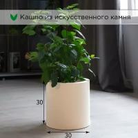 Кашпо / горшок для цветов Evabrick Cylinder 17 л искусственный камень бежевый