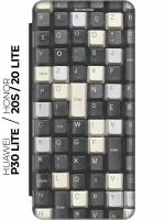 Чехол-книжка Черно-белые клавиши на Honor 20 Lite / 20s / Huawei P30 Lite / Хуавей П30 Лайт / Хонор 20 Лайт / 20s черный