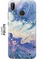 GOSSO Ультратонкий силиконовый чехол-накладка для Huawei P20 Lite с принтом "Фиолетовый мрамор"