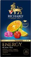 Чай черный Richard Wellness Collection Energy в сашетах, каламанси, вербена, 34 г, 20 пак