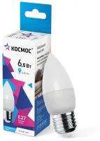 Светодиодная LED лампа Космос свеча E27 6,5W (480lm) 4500K 4K матов. 99x37 Экономик LkecLED6.5wCNE2745