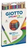 Набор карандашей цветных Giotto Stilnovo Bicolor, двусторонние, 3.3 мм, картонная коробка 36 цветов
