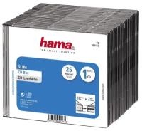 Коробка HAMA H-51167 Slim Box, 25шт., прозрачный+черный [00051167]