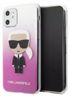 Чехол Karl Lagerfeld Iconic Karl Hard Gradient для iPhone 11, розовый