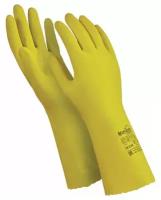 MANIPULA Перчатки латексные manipula блеск, хлопчатобумажное напыление, размер 9-9,5 (l), желтые, l-f-01, 6 шт