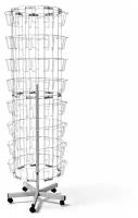 Стойка для открыток Торгстойка 72 кармана, поворотная, на колёсах