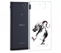 Чехол задняя-панель-накладка-бампер MyPads черный дракон для Sony Xperia C3/C3 Dual Sim противоударный