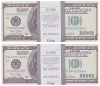 Деньги сувенирные Филькина грамота Деньги шуточные "100 долларов", упаковка с европодвесом, AD0000024 2 уп