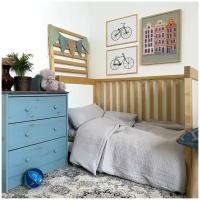 Детское постельное белье из муслина, toddler, цвет синий
