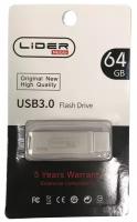 Флеш-накопитель для айфона Lider mobile USB 3.0 Flash Drive, 64 ГБ, 3-в-1, Водонепроницаемый чип, Cеребристый