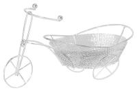 Подставка декоративная металлическая сетчатая "Велосипед с овальной корзиной" / Кашпо декоративное (135 х 60 х 70 мм)