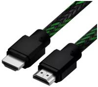 Кабель HDMI v2.0 для PS4 Xbox One AppleTV монитора 4K Ultra HD 18.0 Гбит (4PH-HM481), черный;зеленый, 0.3м