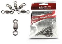 Вертлюг Namazu ROLLING RIBBED SWIVEL, латунь, цв. BN, р. 2, test-43 кг (уп.10 шт)/2000/1000/