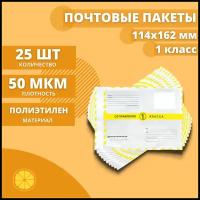 Почтовый пакет 114*162мм "Почта России Отправление 1 класса", 25 шт