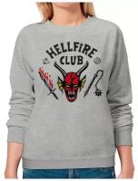 Свитшот DreamShirts Studio Hellfire Club Клуб Адского пламени / Толстовка / Очень Странные Дела Stranger Things Женский Серый 42