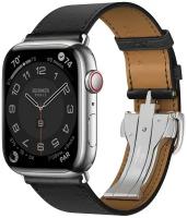 Детские умные часы Apple Watch Hermès Series 8 45 мм Steel Case GPS + Cellular, silver/noir Single Tour Deployment Buckle